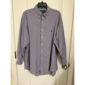 Ralph Lauren Mens XL Purple Plaid Long Sleeve Button Down Casual Shirt